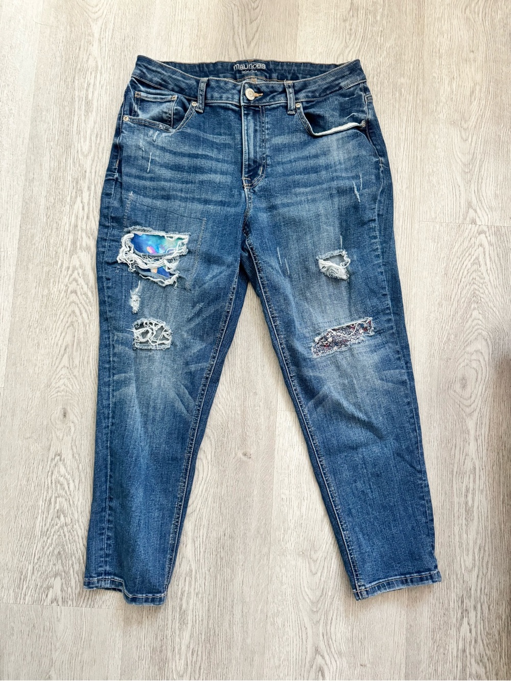 Maurices Distressed Boyfriend Jeans - Blue